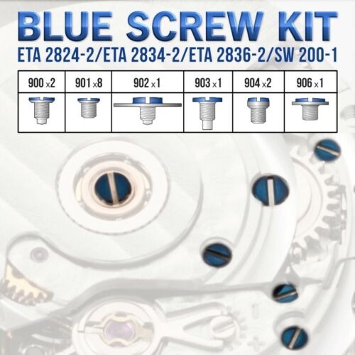 ETA 2824-2 2834-2 2836-2 SW200 blue screws vis bleuies blaue schrauben - Bild 1 von 1