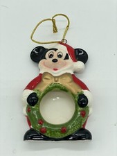 Vintage 1985 Mickey Mouse Christmas Wreath Ornament Photo Frame