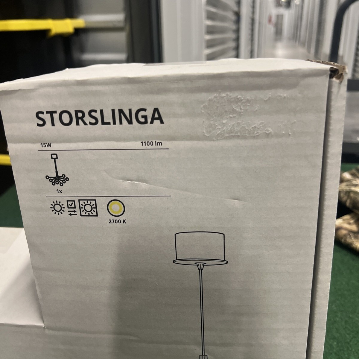 Ikea STORSLINGA LED chandelier, 8-armed, black/white 1100 Lumen 27