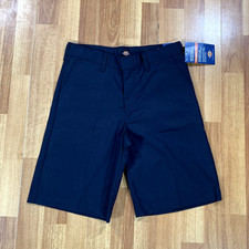 Dickies Shorts Boys Size 14 Blue Chino Flat Front Classic Fit NWT