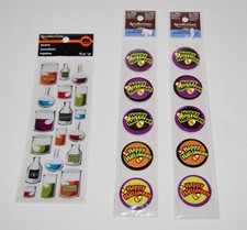 New Lot of 3 Deluxe Halloween 3-D Potion Scrapbooking Stickers 28pc Total