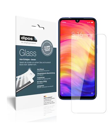 2x Schutzfolie für Xiaomi Redmi Note 7 - Anti-Shock 9H Folie dipos Glass