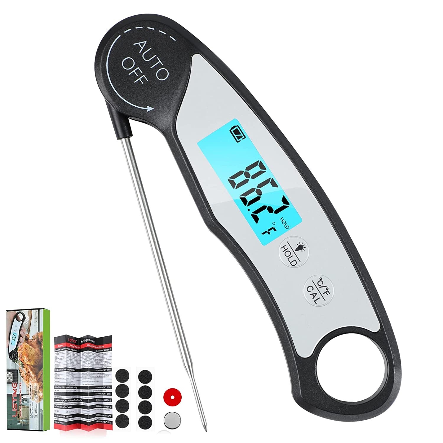 Meat Thermometer for Grill,Cooking BBQ.Waterproof Instant Read Food Thermometer-image