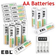 EBL 1.2V AA NI-MH Rechargeable Batteries 2800mAh 2300mAh / 4 Bay LCD Charger LOT
