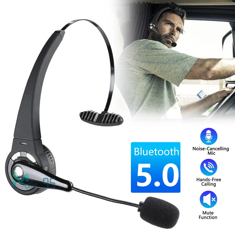 Trucker Wireless Bluetooth Headset Noise Cancelling Over the Head