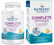Complete Omega, Lemon Flavor - 180 Soft Gels - 565 Mg Omega-3 - EPA & DHA wit...