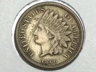 1860 Indian Cent in extra fine diamonds pointed bust