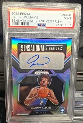 Jalen Williams 2022 Prizm Silver  Rookie Auto Sensational Signatures Psa 9