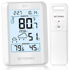 Indoor Outdoor Thermometer Wireless Weather Station, Hygrometer Clock