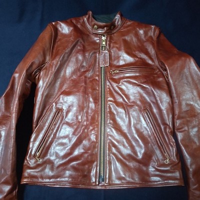 VANSON Leather Single Riders Jacket Brown Size 40 | eBay