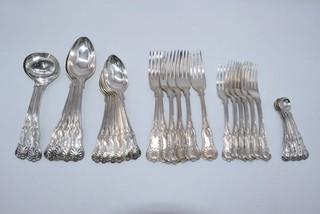 Ornate Silver Plated Cutlery Set Ladle Spoons Forks