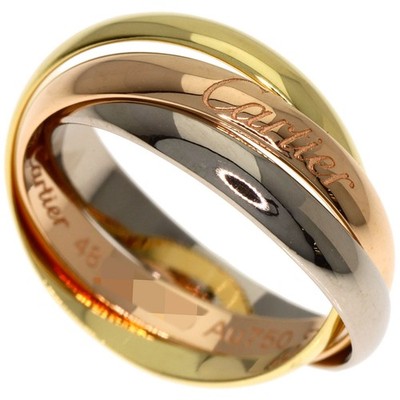 CARTIER  Trinity SM #48 current model Ring K18 Yellow Gold 18K Pink Gold Lad...