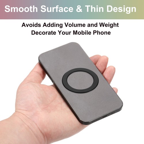 Magnetic Adapter Ring, ABS Magnetic Sticker Ring, Black - Photo 4 sur 7