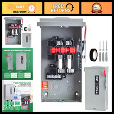 60 Amp 2 Pole Fused AC Disconnect Switch 110/240V NEMA 3R Indoor Outdoor