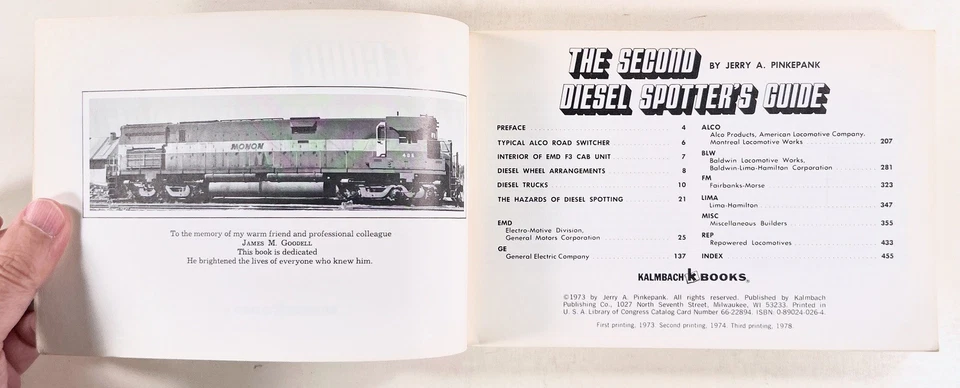 1978 Pinkepank SECOND DIESEL SPOTTER'S GUIDE trainspotting PHOTO BOOK Kalmbach - Image 3 of 4
