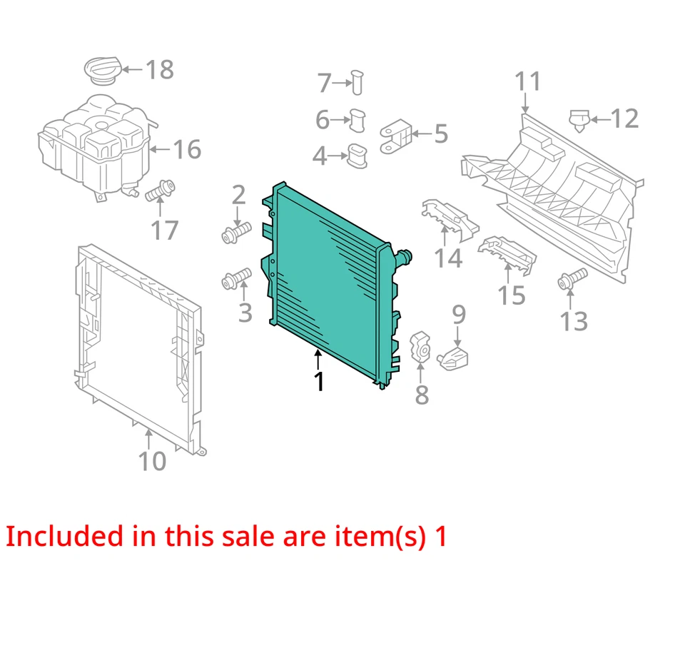 2011-2017 Volkswagen Touareg Radiator 181k OEM - Изображение 4 из 4