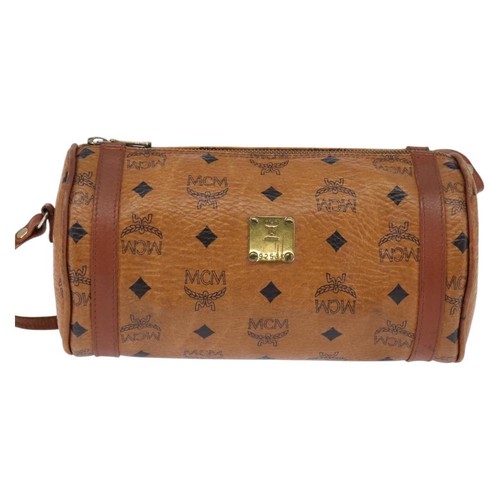 MCM Logogram Vicetos Shoulder Bag PVC Leather Brown Auth gh801 - Picture 13 of 19