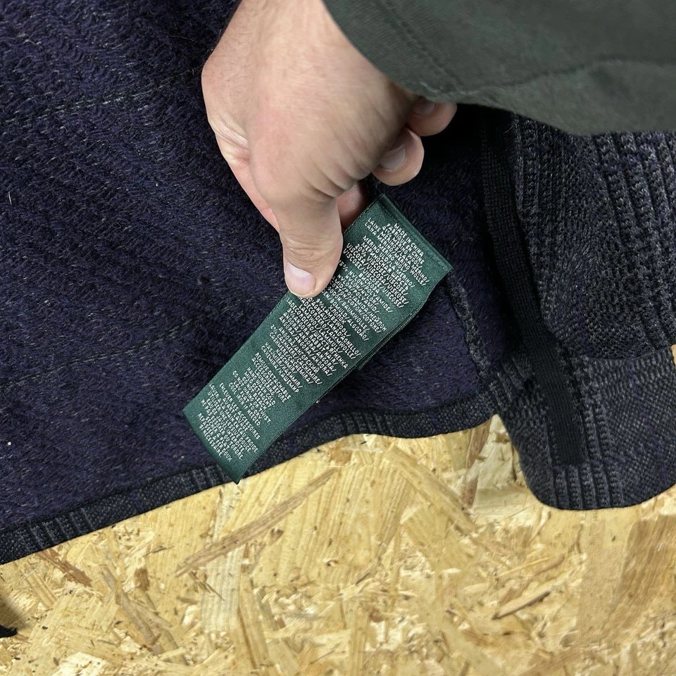 Cárdigan Ralph Lauren envolvente a cuadros mezcla de lana merino gris oscuro pequeño Foto 4 de 4