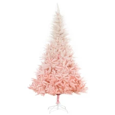 HOMCOM 6ft Pink Artificial Spruce Christmas Tree Unlit 800 Tips