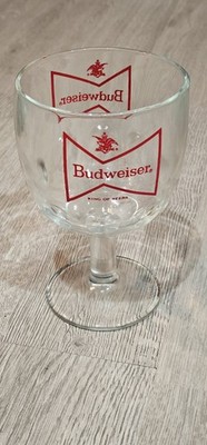 Vintage Budweiser King of Beers Glass Thumbprint Beer Goblet Bowtie