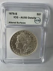1878-S $1 Morgan Silver Dollar ICG AU-50 Details (altered surfaces)