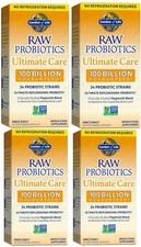 4x Garden of Life Raw Probiotics Ultimate Care 100Billion 120 Veggie Caps NONGMO