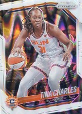 2025 Panini Prizm WNBA White Seismic #3 Tina Charles, Connecticut Sun