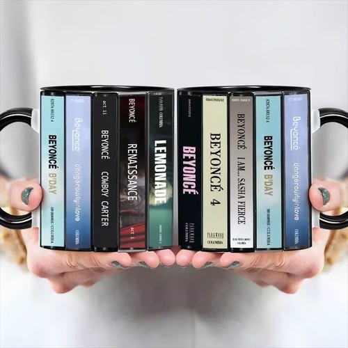 Beyoncé Albums Cassette Collection Retro Accent Edge-to-Edge Printed ...