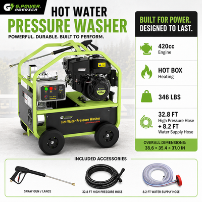 #ad 4500 PSI 4.0GPM Hot Water Pressure Washer Gasoline Powered AR Brass Pump EPA $3999.99
