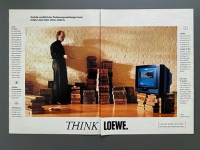 Think Loewe D2-Mac Fernseher TV 90s retro 1992 Vintage Ad Werbung Reklame