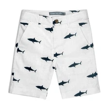 Appaman Boys Great White Shark Shorts Beachy Classis Coastal White Sz 7