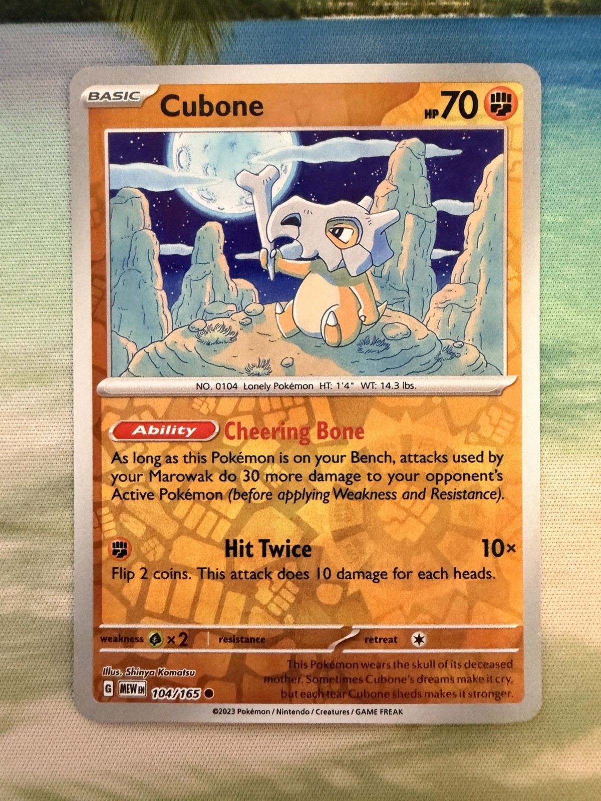 Cubone 104/165 Reverse Holo Common SV: Scarlet & Violet 151 Pokemon Card NM