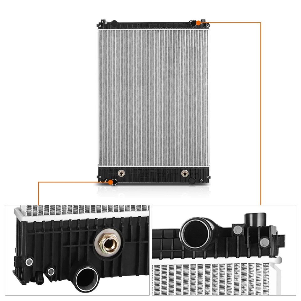 Radiador de aluminio de 2 filas para 10-13 Freightliner Business Class M2 106 112 108SD Foto 3 de 4