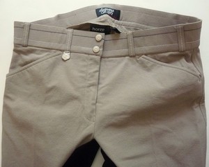 Women's Horze Grand Prix Faux Leather Full Seat Breeches Tan/Light Brown  Sz 32