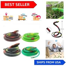 4 Pack 29-Inch Realistic Rubber Snakes - Perfect for Garden Decoration Pranks