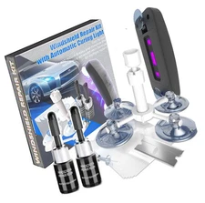 Windshield Repair Kit, 2 PCS Windshield Crack Repair Kit with Suction Cup Cur...