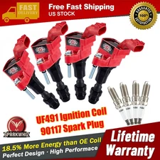 Set of 4 Ignition Coil Pack and Spark Plugs For Chevrolet Malibu 2.4L 2007-2014