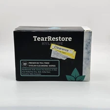 TearRestore Hylawipe Tea Tree Eyelid Cleansing Wipes Aloe Sensitive 30 Count