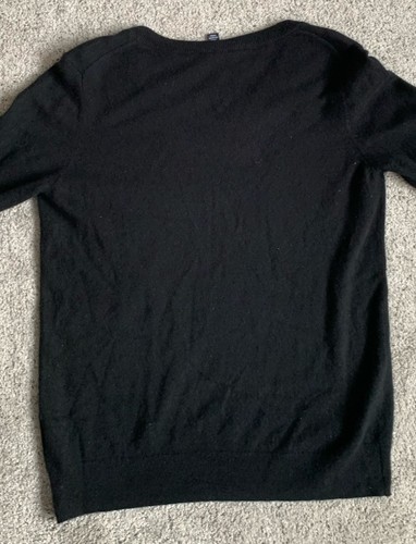 Hilary Radley Pullover Damen Large schwarz 100% Kaschmir V-Ausschnitt L/S leicht - Bild 2 von 6