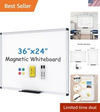 Magnetic Whiteboard/Dry Erase Board, 36 X 24 Inches, Includes 1 Eraser 2 Ma...