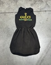 80s Gucci Dress Black Sz m Puff Print Custom Vintage