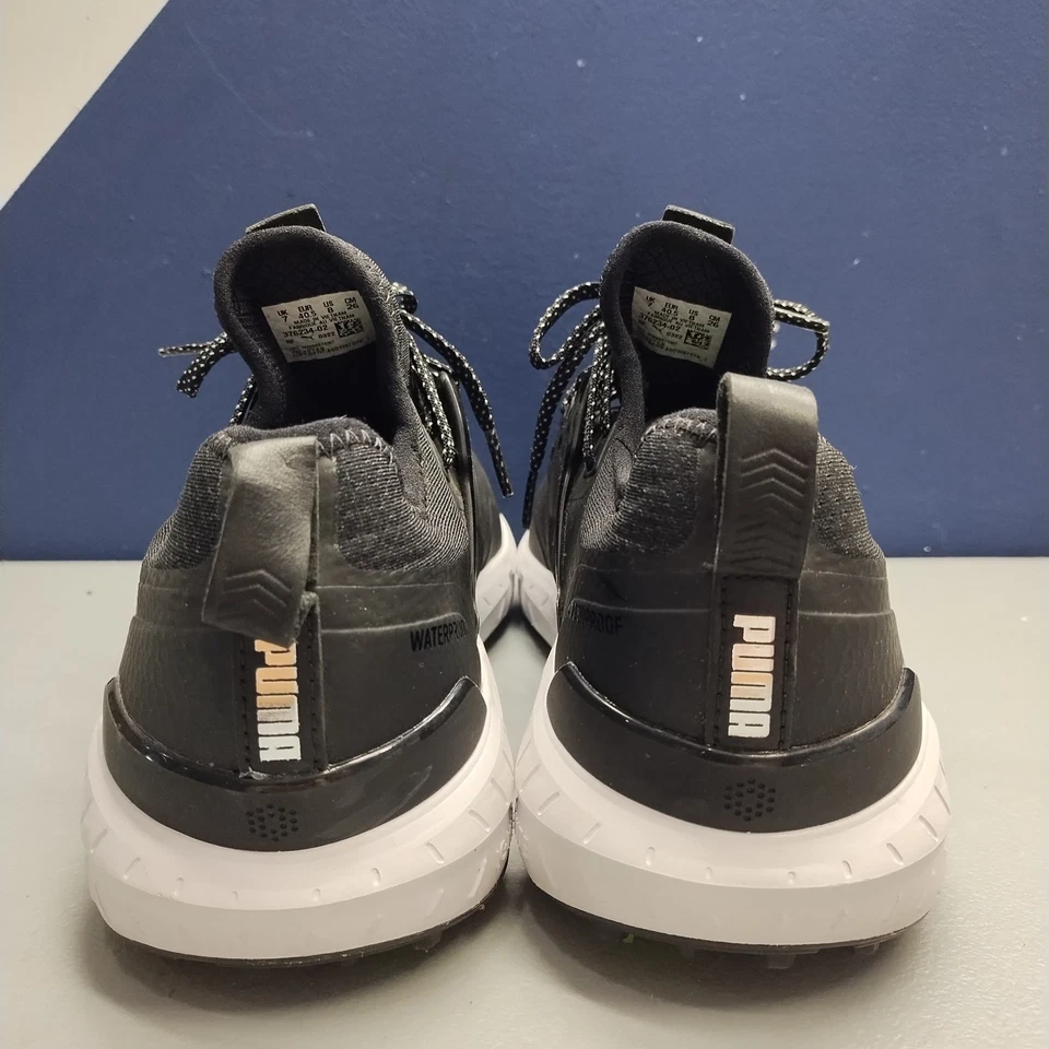 Zapatos de golf articulados PUMA Ignite para hombre 8 negros blancos impermeables con cordones 376234-02 Foto 4 de 4