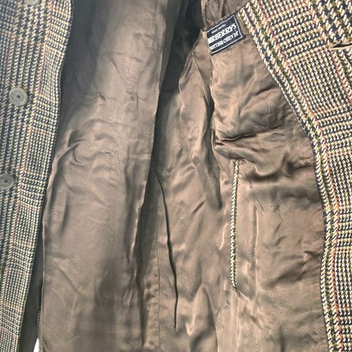 Vintage Burberry Scottish Chevot Tweed Overcoat 38R 23 Inch Arm Length - Picture 16 of 24