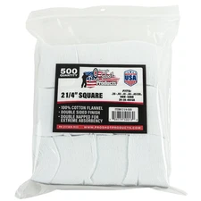 Pro Shot 500 Count 2 1/4 Inch White Cotton Flannel Gun Cleaning Patches