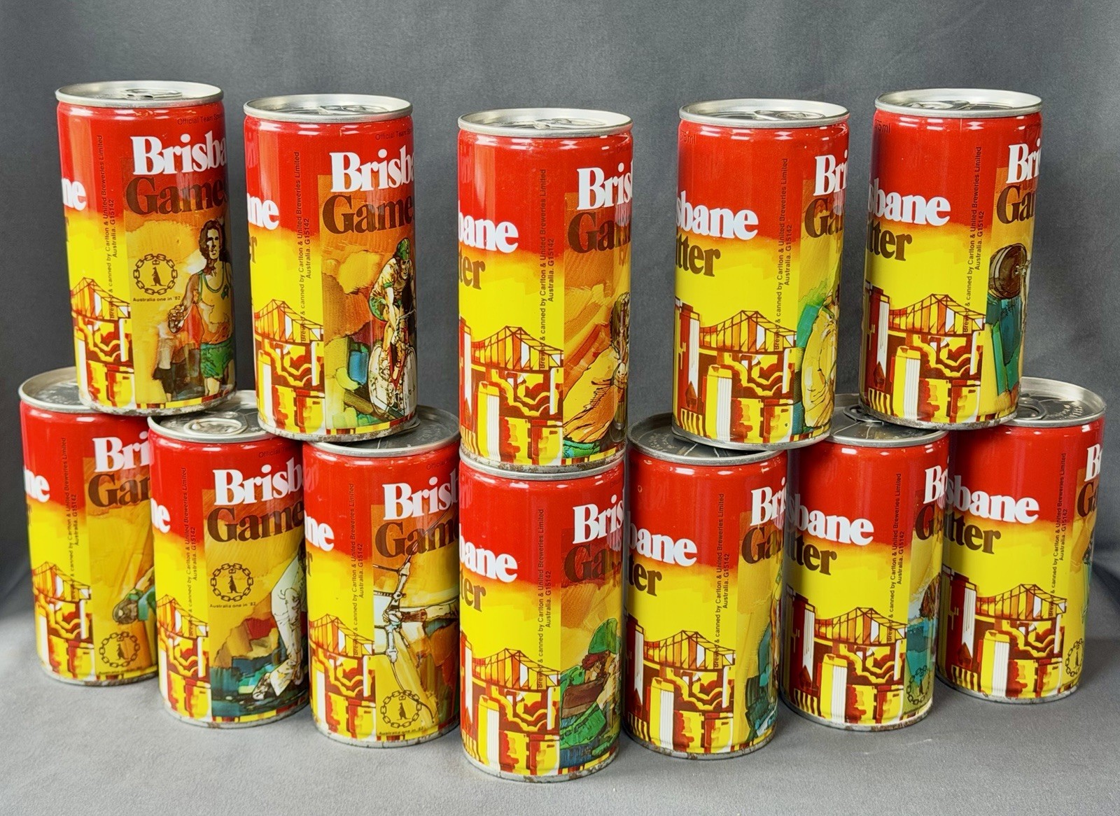 Complete Set 1982 Brisbane Games 13 Bitter Beer Cans CS Pull Tabs Empty ...