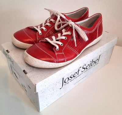 Josef Seibel Schnürer Caspian Gr. 39 in rot Glattleder mit Wechselfussbett