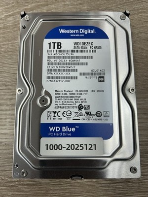 837117-002 WD10EZEX WD 1TB 7200RPM SATA 6Gbps 64MB Cache 3.5'' HDD BLUE