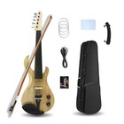 5 String Electric violin 4/4 Full Size Electric Guitar Shape with case,bow