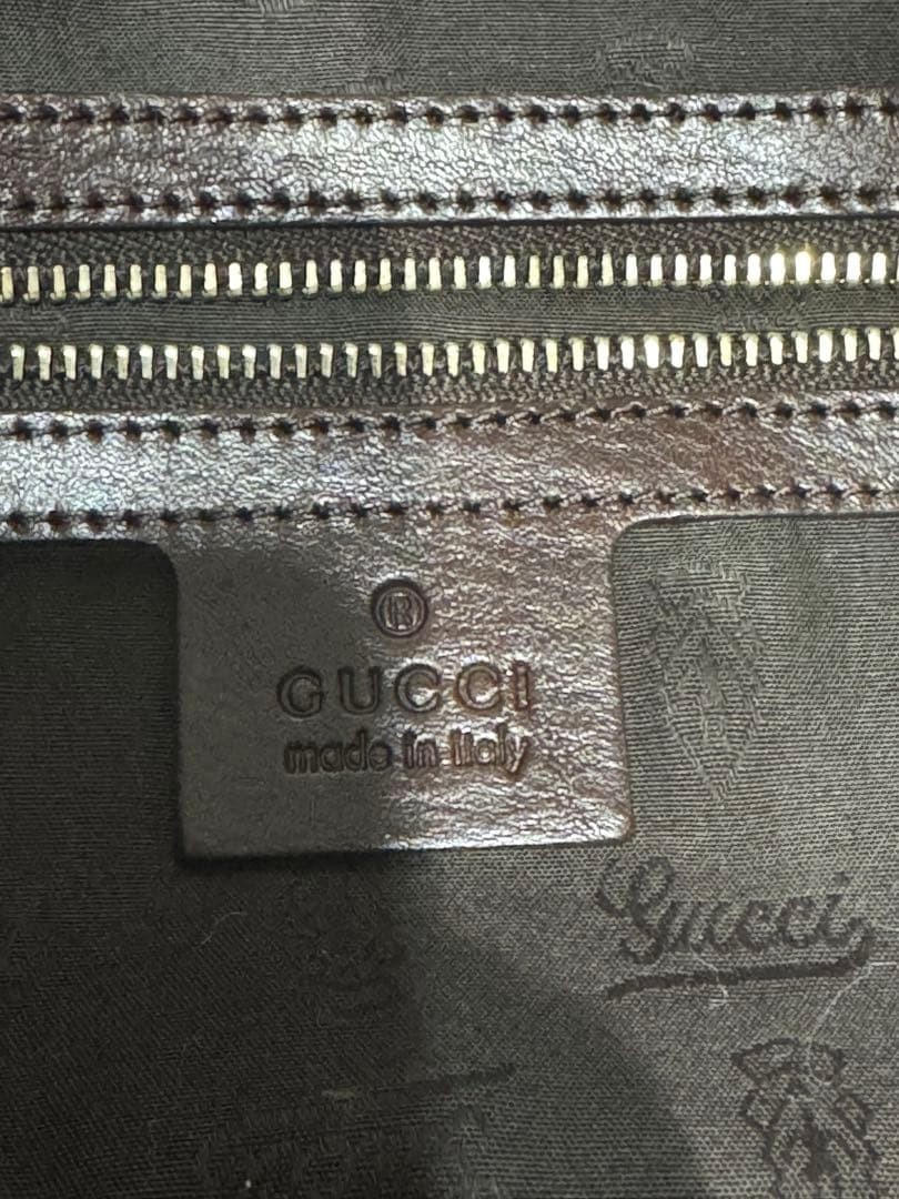 GUCCI GG Canvas Tote Bag Brown Logo Charm Unisex Authentic Excellent Condition thumbnail 5
