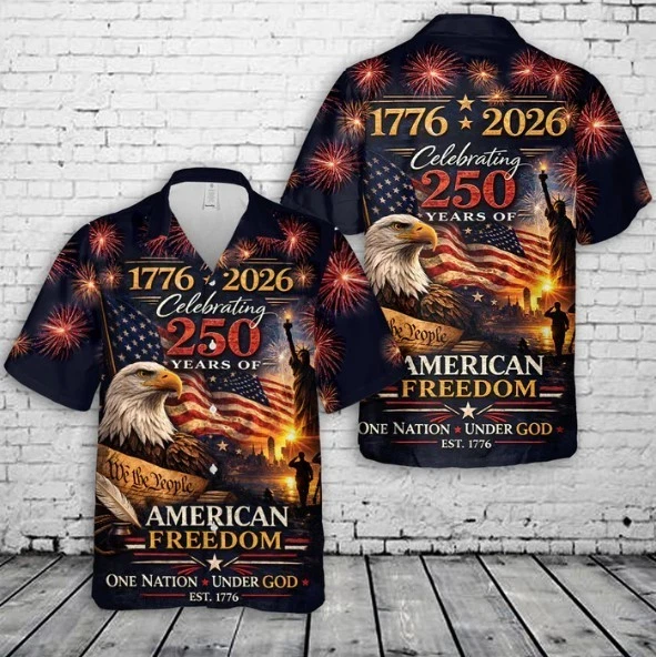 1776-2026 250 Years of Freedom Hawaiian Shirt
Opens in a new window or tab